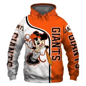 Mickey Mouse Play Baseball For San Francisco Giants 3D Hoodie