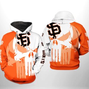 Skull Punisher With Logo San Francisco Giants 3D Hoodie