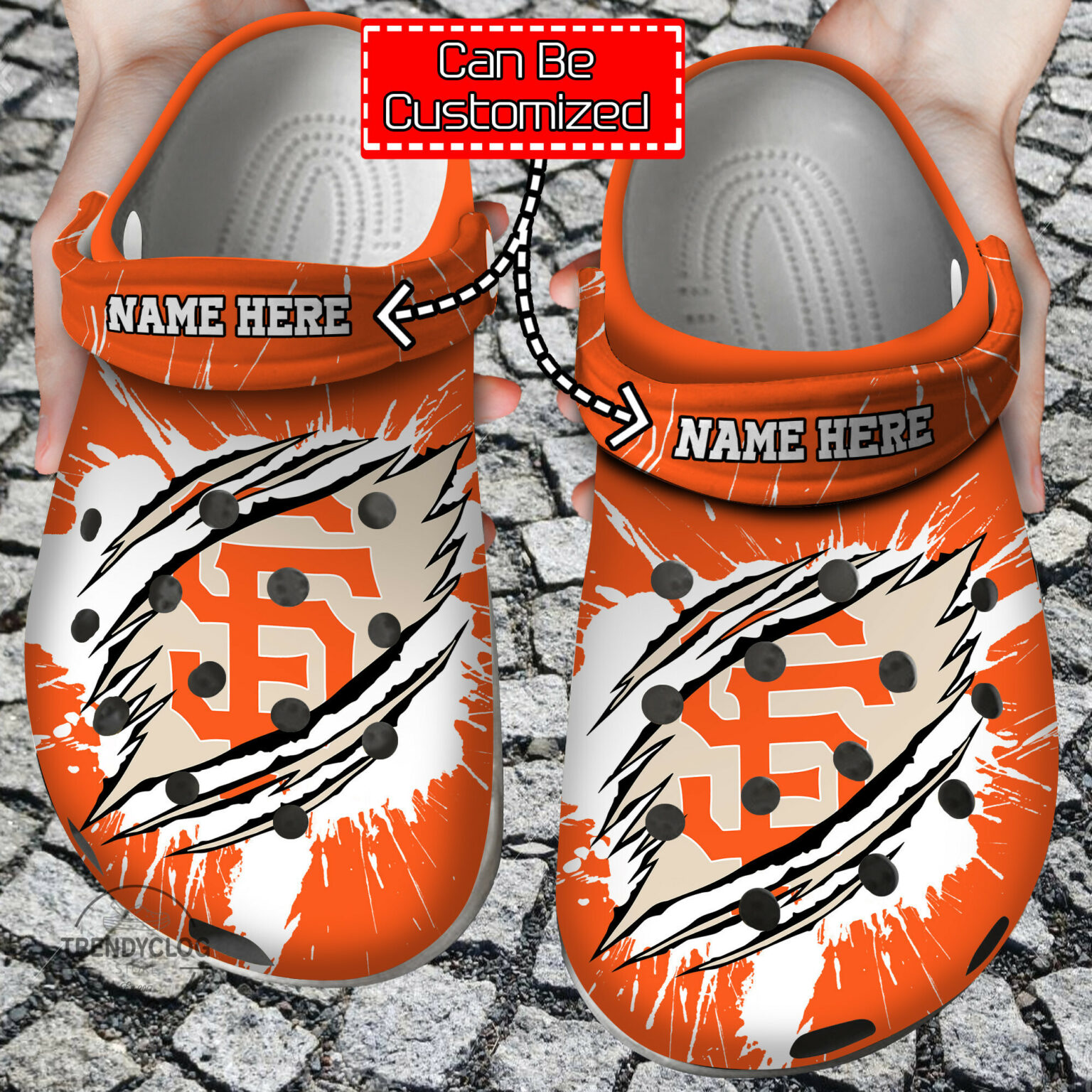 Baseball Crocs Personalized Sf Giants Ripped Claw Clog Shoes ...